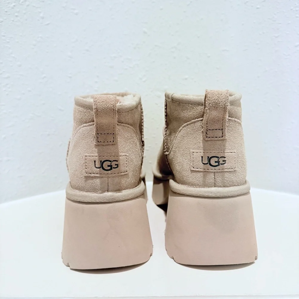 UGG Classic Ultra Mini New Heights Beige Women’s Boots Size 10 NWT